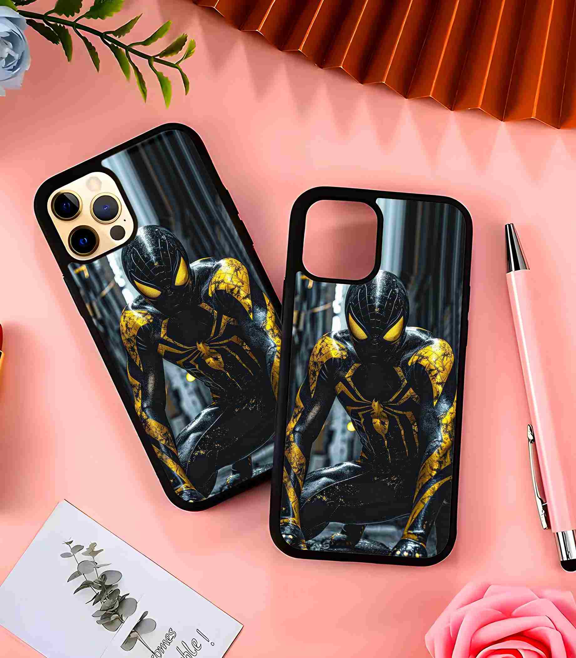 Black Spidey 2D Rubber Mobile Back Cover Black Spidey 2D Rubber Mobile Back Cover