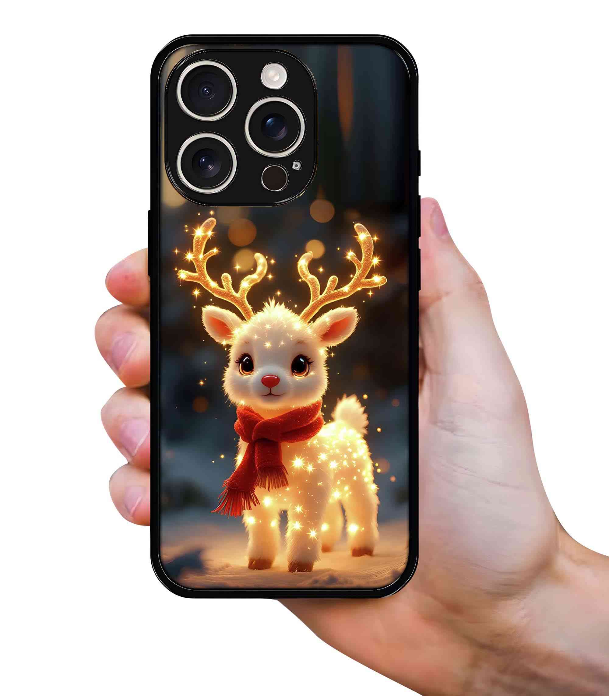 Christmas Deer 2D Rubber Mobile Back Cover