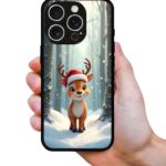 Cute Christmas Deer 2D Rubber Mobile Back Cover