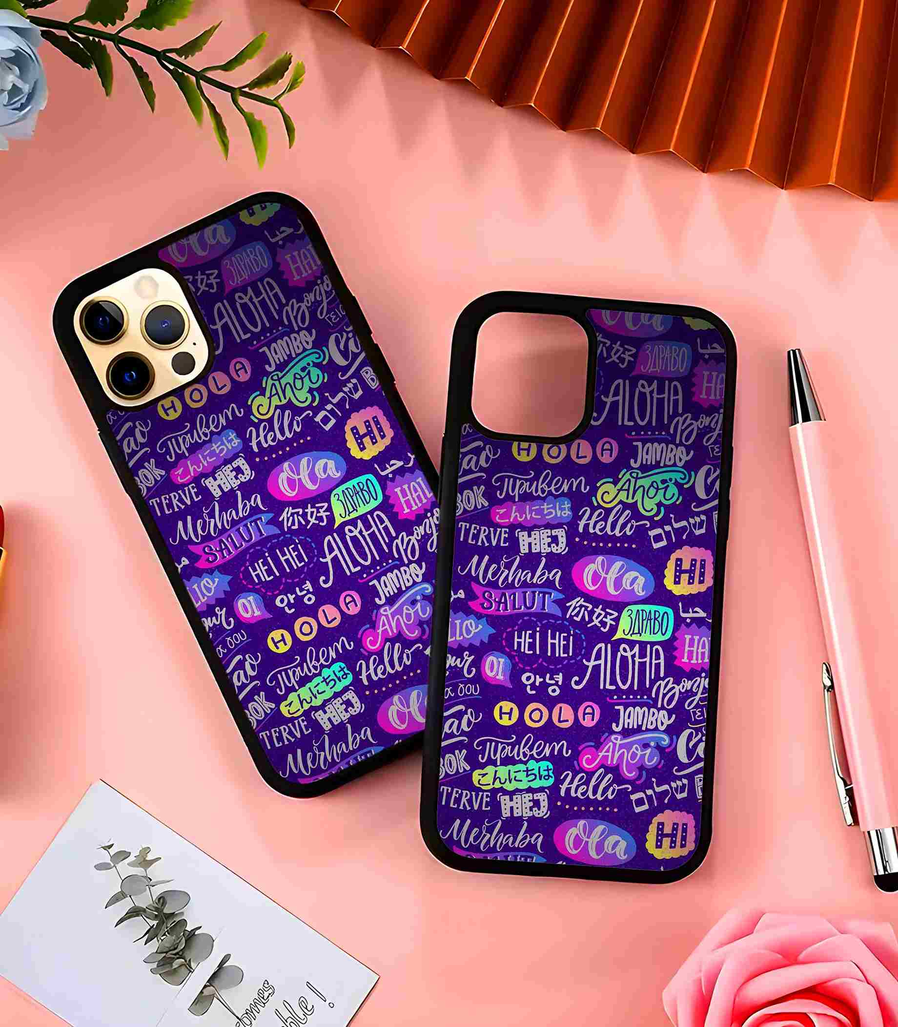 Hello 2D Rubber Mobile Back Cover Hello 2D Rubber Mobile Back Cover