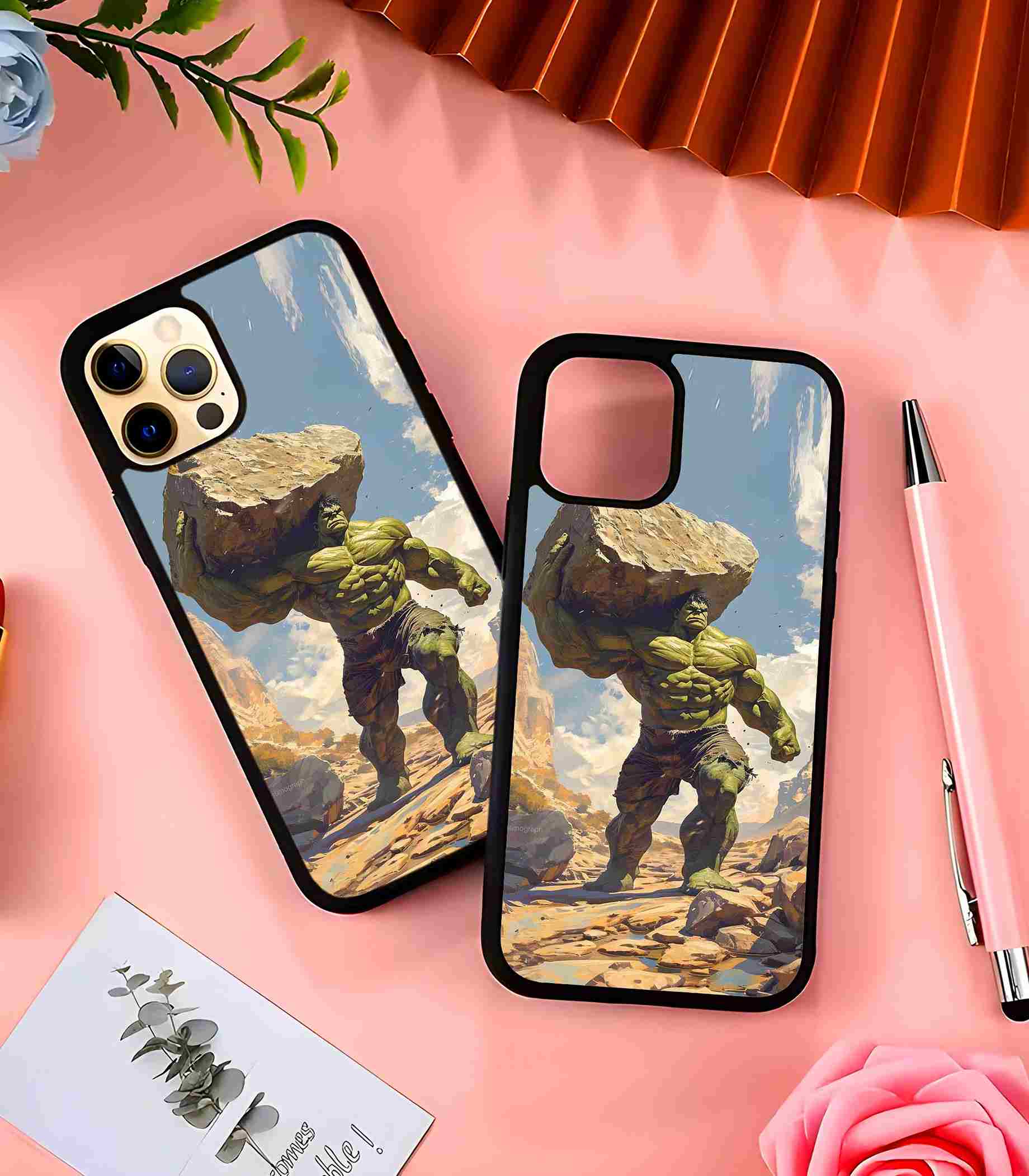 Hulk vs Stones 2D Rubber Mobile Back Cover