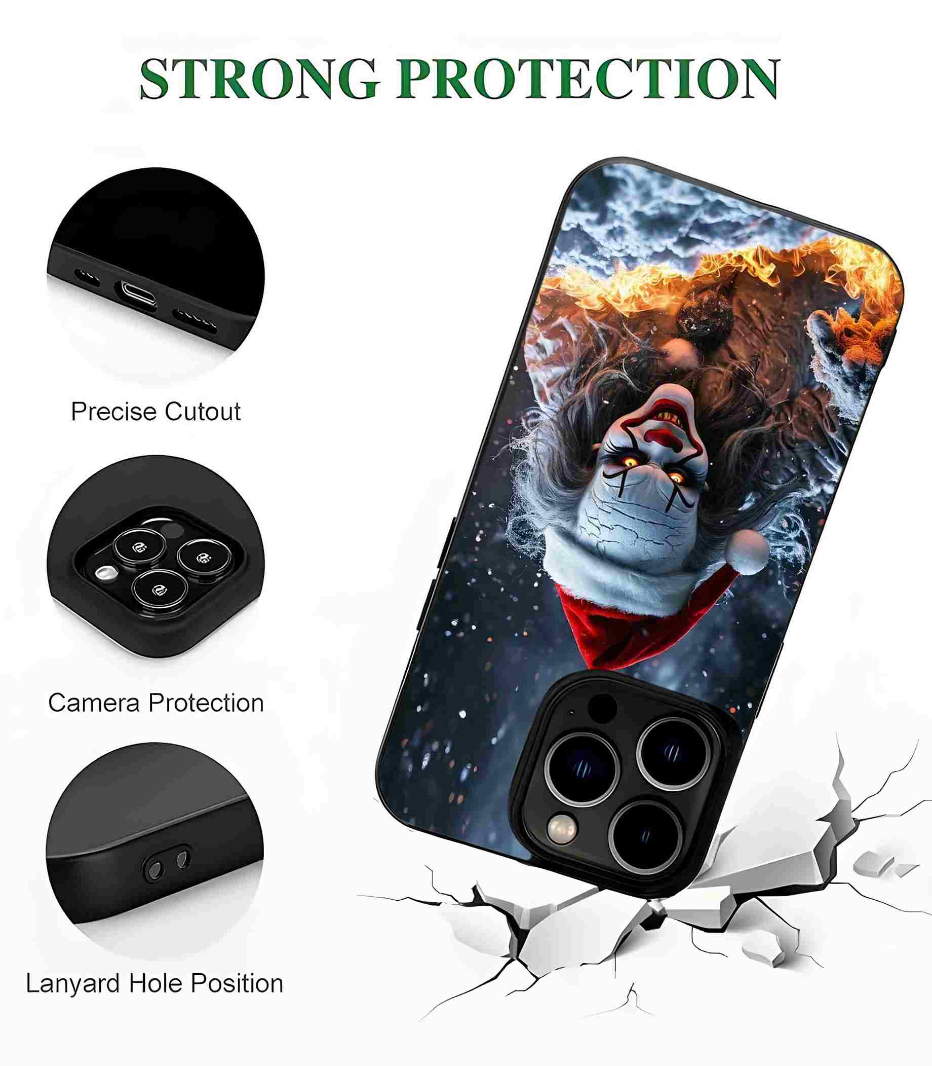 Horror Christmas Clown 2D Rubber Mobile Back Cover