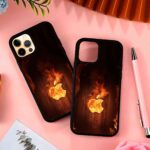 Fire Apple Logo 2D Rubber Mobile Back Cover