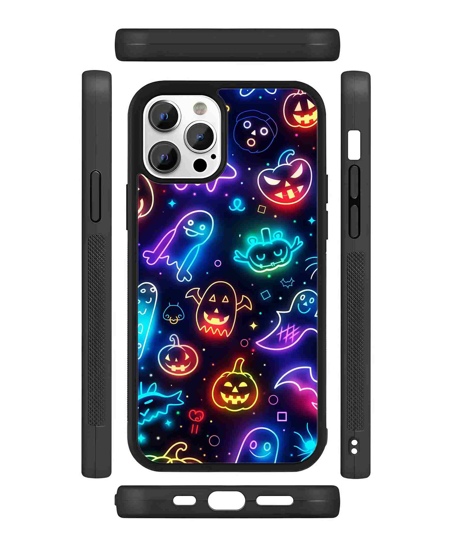 Neon Halloween 2D Rubber Mobile Back Cover