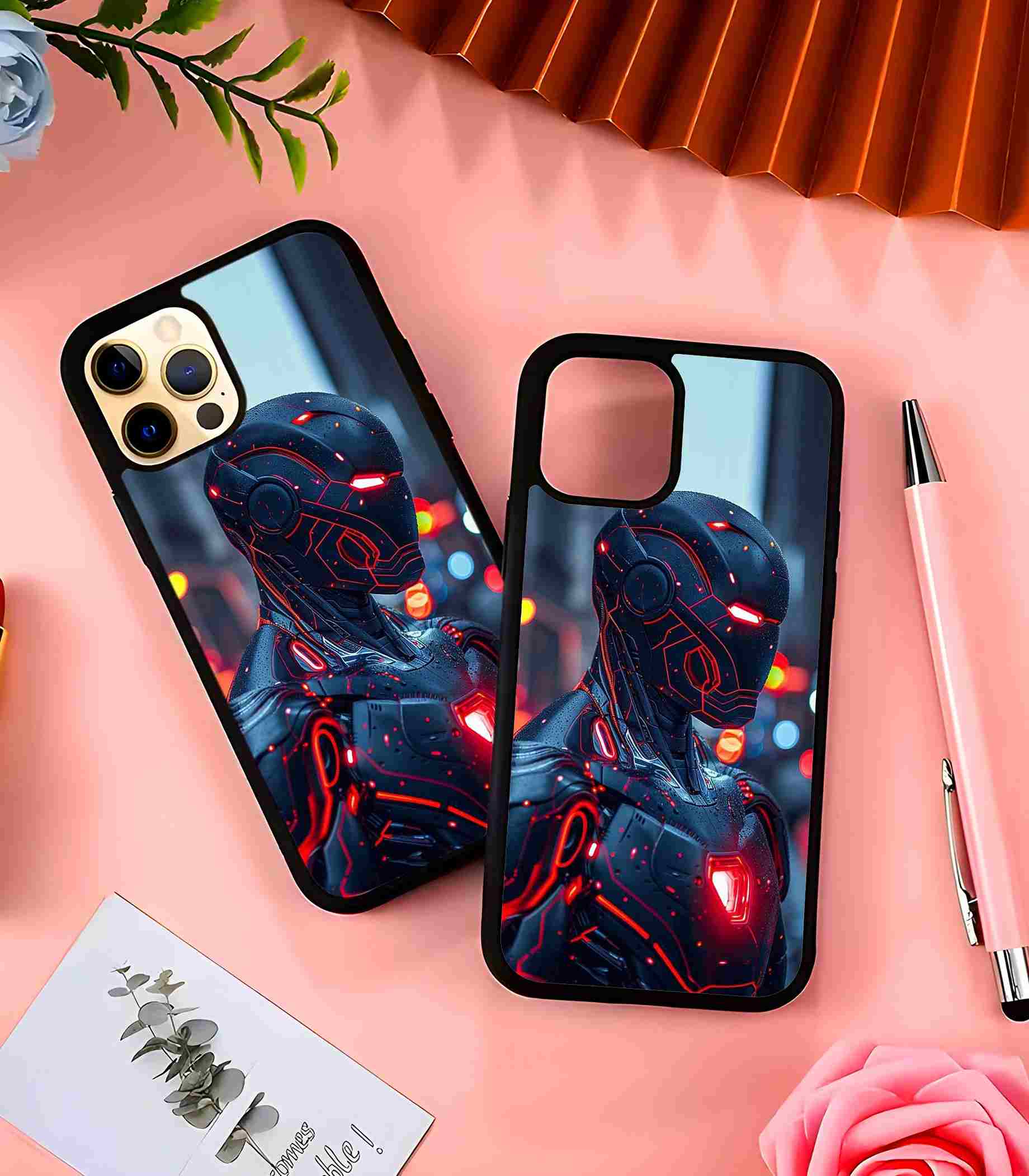 Iron Man Black Armor 2D Rubber Mobile Back Cover