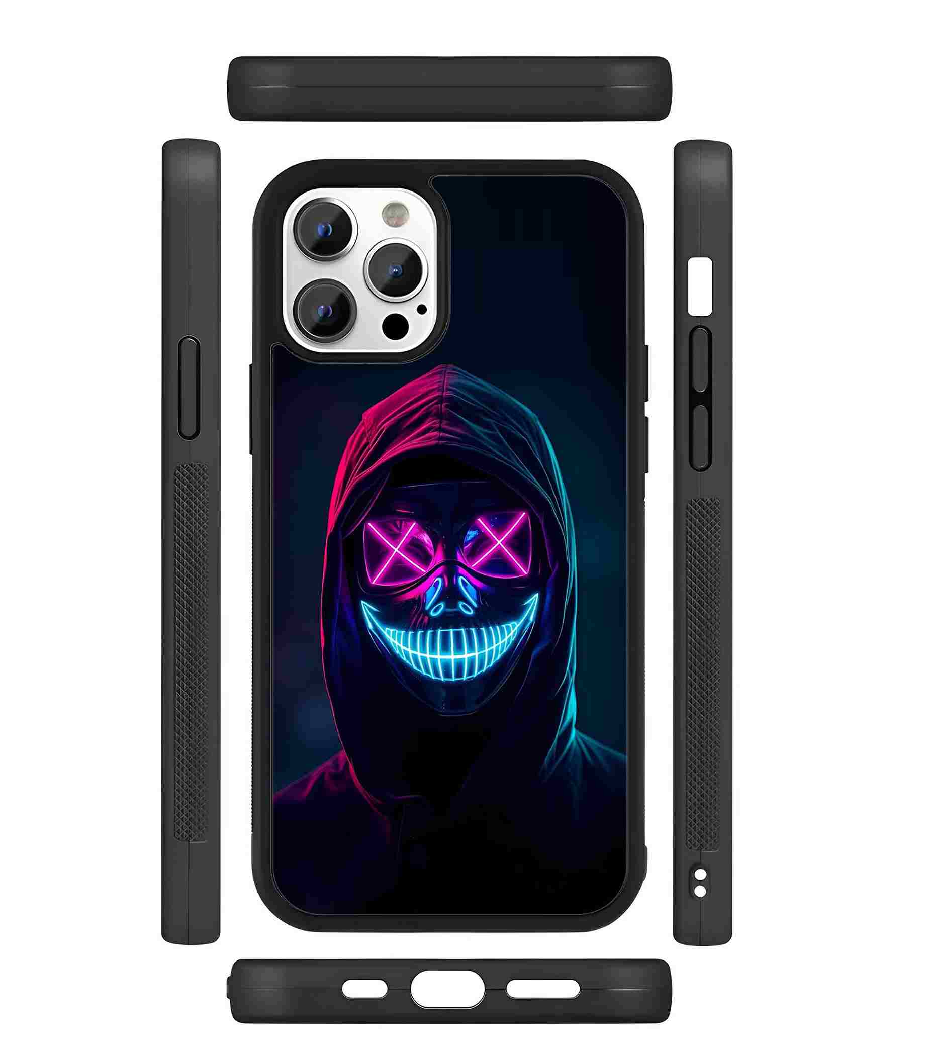 Neon Mask Halloween 2D Rubber Mobile Back Cover Neon Mask Halloween 2D Rubber Mobile Back Cover