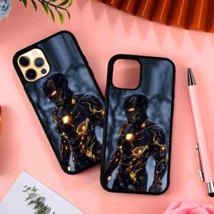 Iron Man Neon Black Armor 2D Rubber Mobile Back Cover