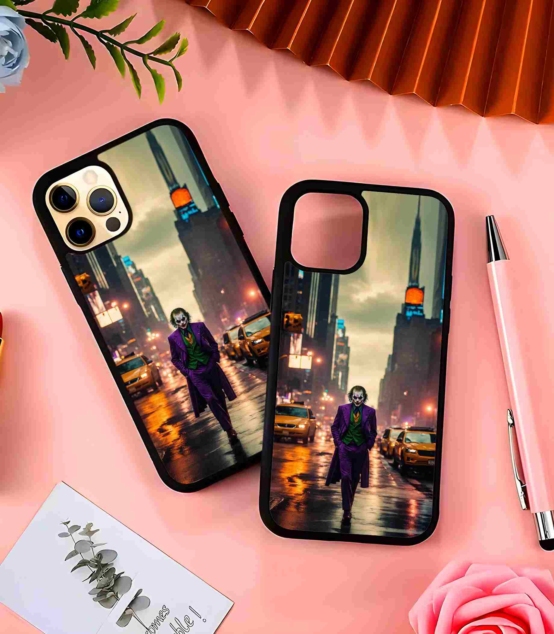 Joker in City 2D Rubber Mobile Back Cover Joker in City 2D Rubber Mobile Back Cover