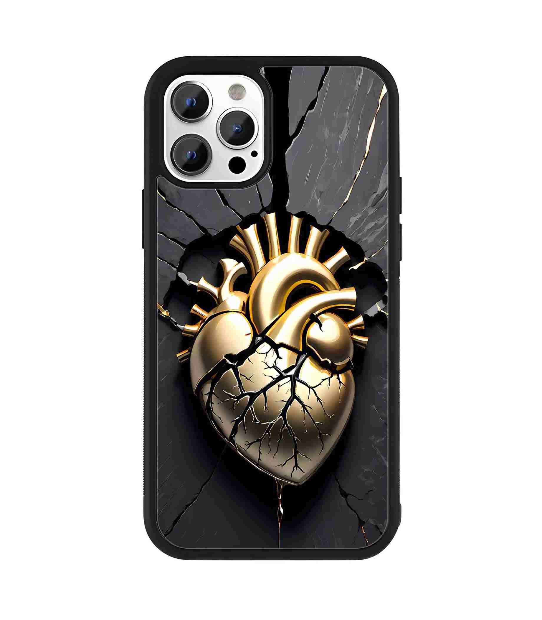 Golden Heart 2D Rubber Mobile Back Cover #2 Golden Heart 2D Rubber Mobile Back Cover #2