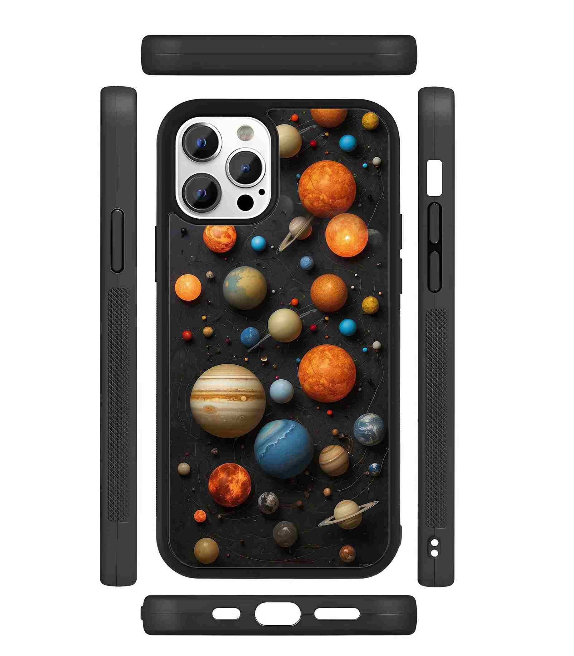 3D Planets 2D Rubber Mobile Back Cover 3D Planets 2D Rubber Mobile Back Cover