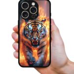 Tiger on Fire 2D Rubber Mobile Back Cover