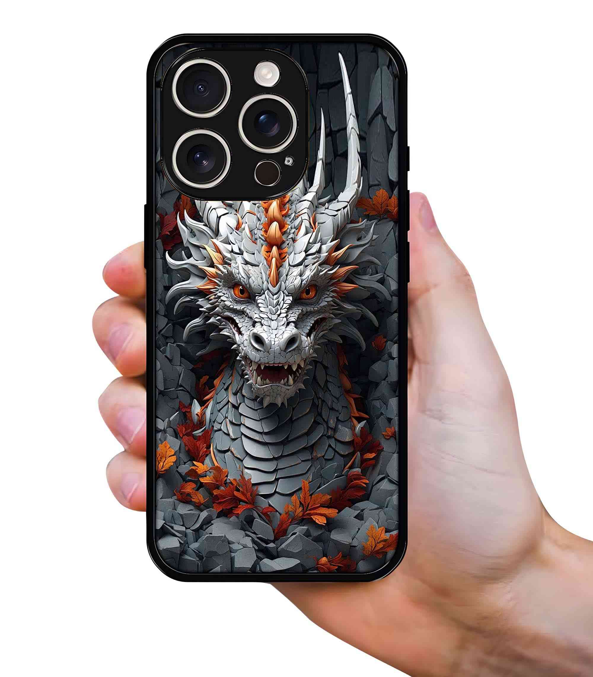 White Dragon 2D Rubber Mobile Back Cover
