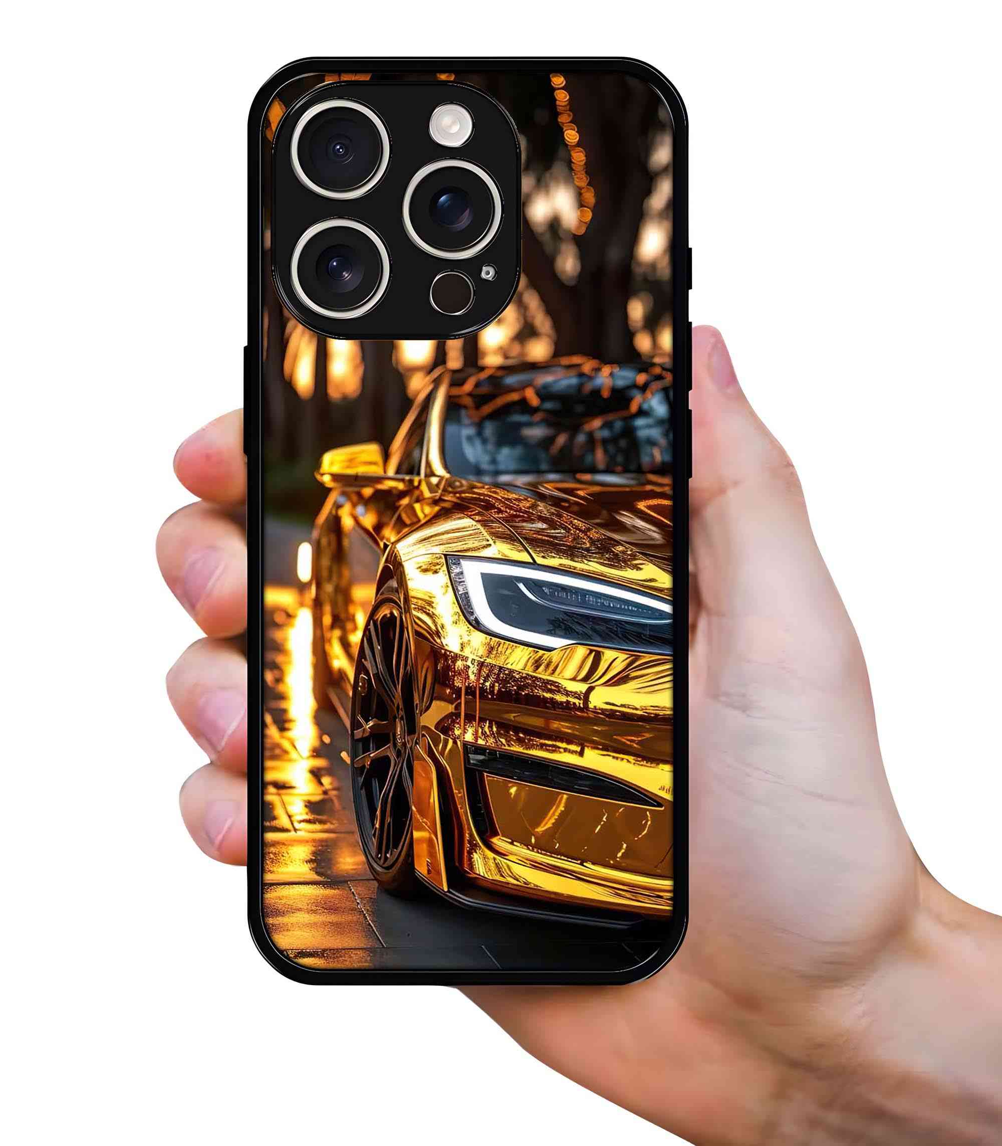 Golden Tesla 2D Rubber Mobile Back Cover