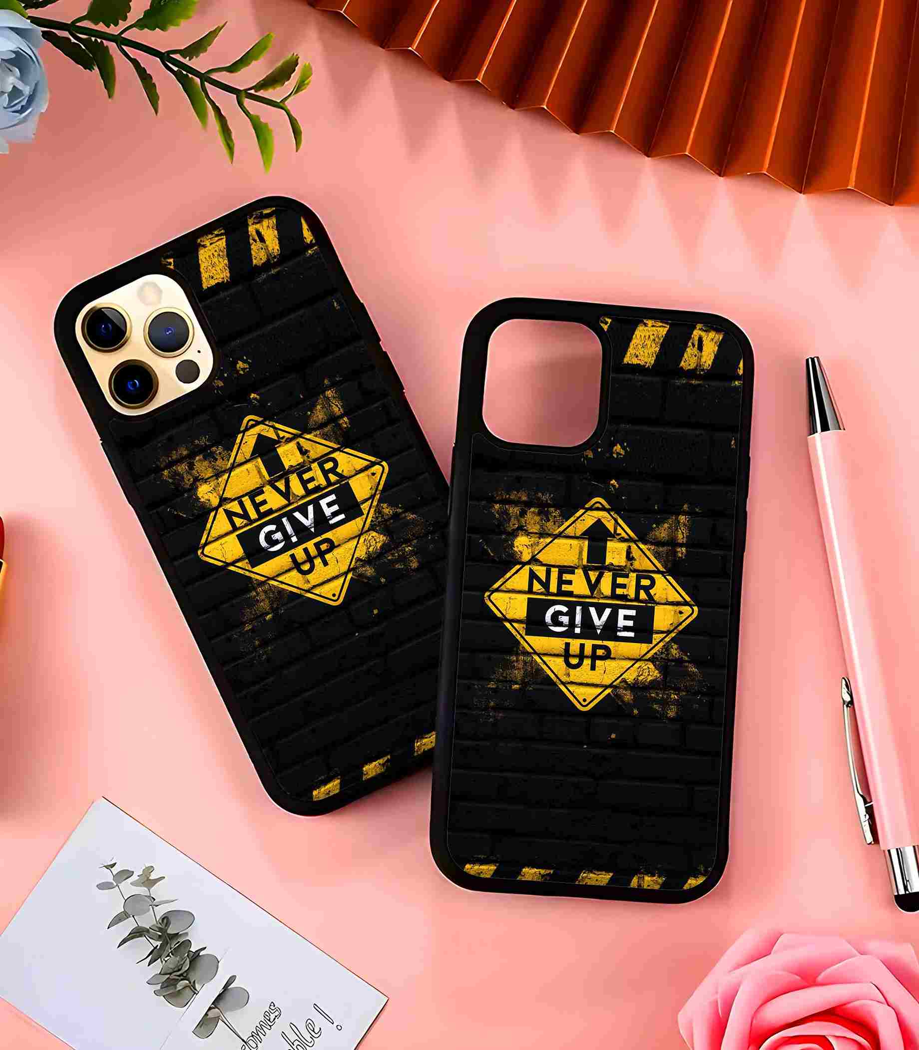 Never Give UP 2D Rubber Mobile Back Cover #4 Never Give UP 2D Rubber Mobile Back Cover #4