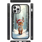 Cute Christmas Deer 2D Rubber Mobile Back Cover