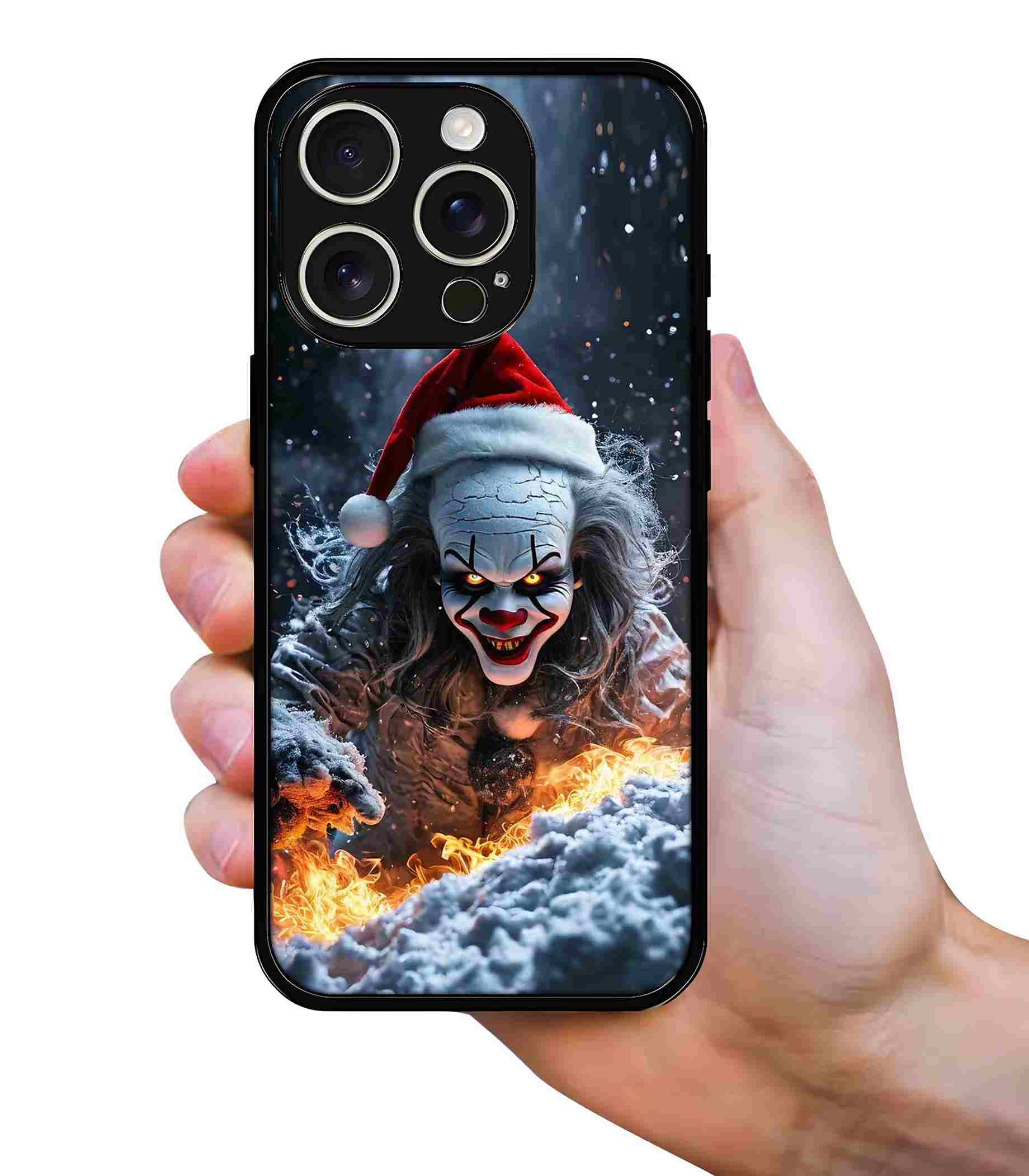 Horror Christmas Clown 2D Rubber Mobile Back Cover
