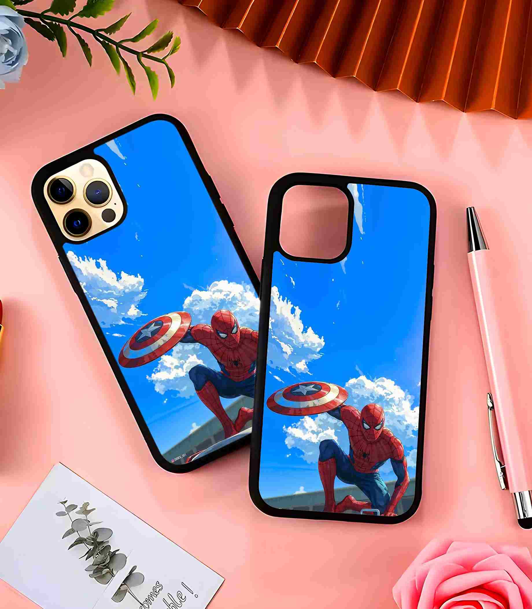 Spidey with Shield 2D Rubber Mobile Back Cover Spidey with Shield 2D Rubber Mobile Back Cover