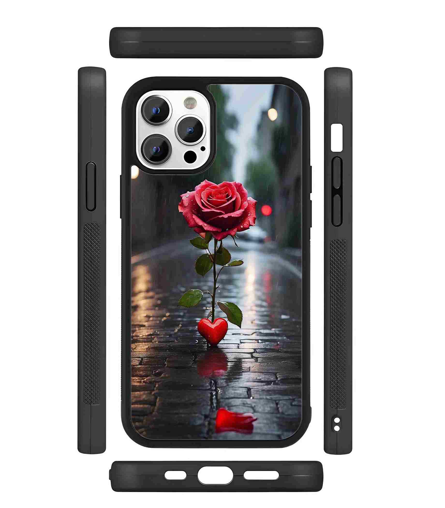 Rainy Rose 2D Rubber Mobile Back Cover Rainy Rose 2D Rubber Mobile Back Cover