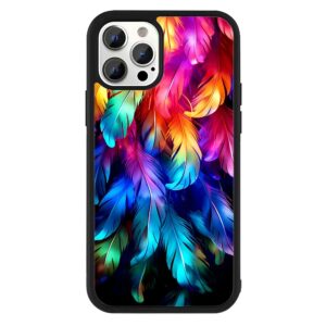 Colorful Feathers 2D Rubber Mobile Back Cover