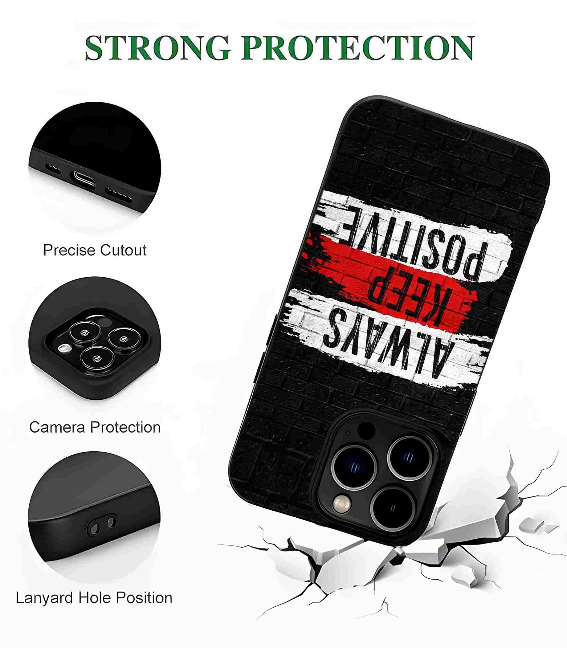 Always Keep Positive 2D Rubber Mobile Back Cover