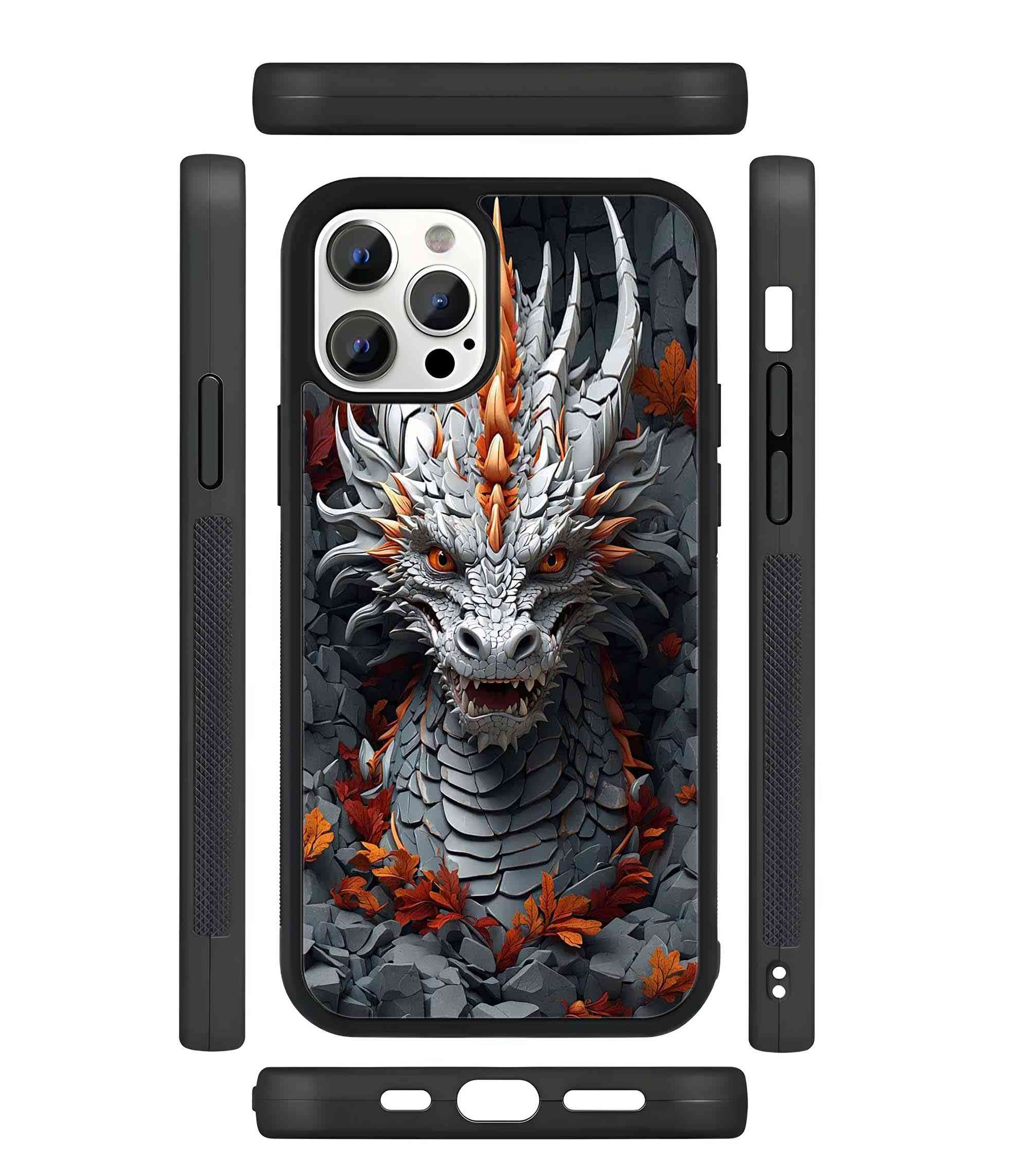White Dragon 2D Rubber Mobile Back Cover