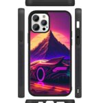 Futuristic Sports Car Sunset Scenery 2D Rubber Mobile Back Cover