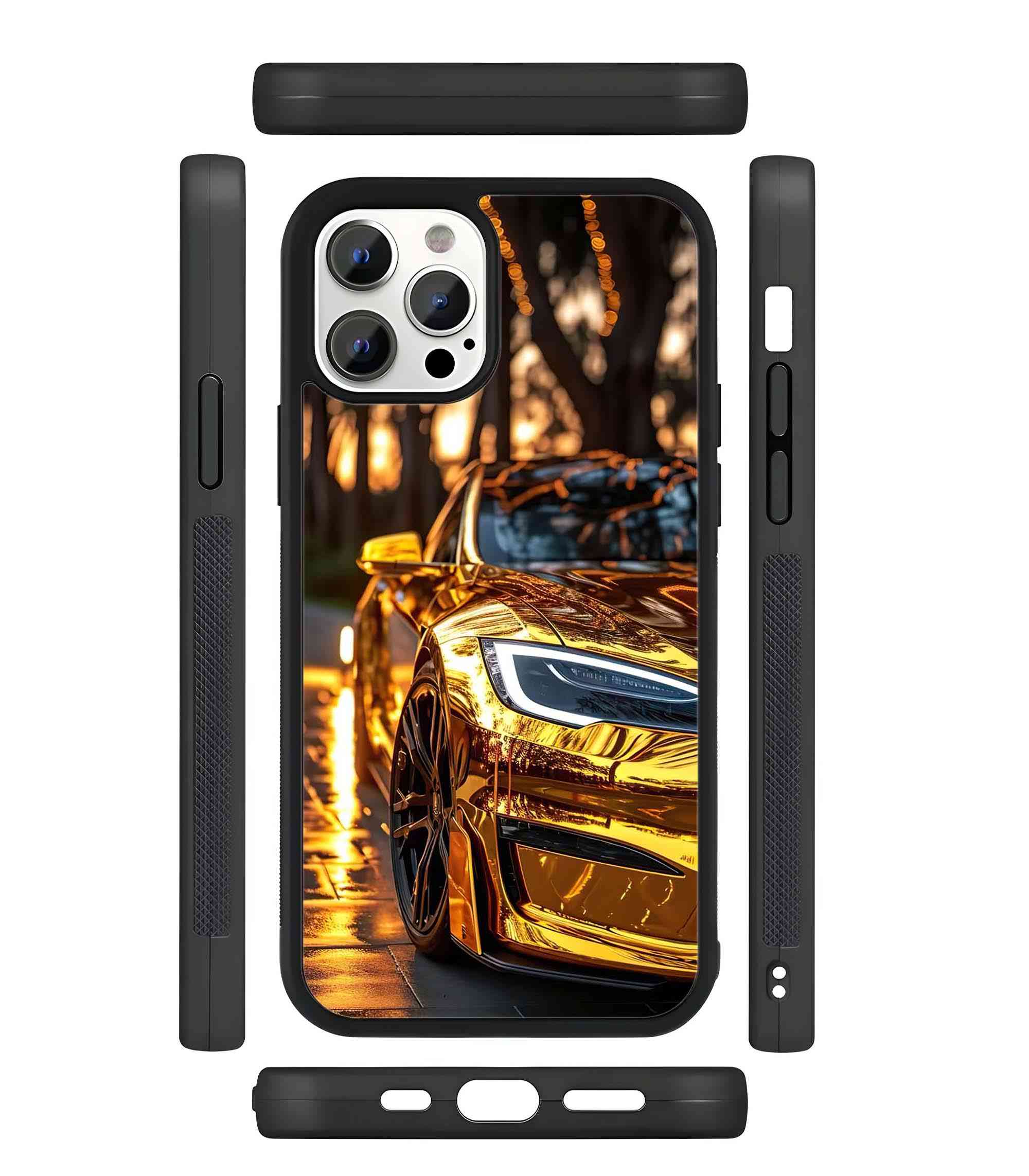 Golden Tesla 2D Rubber Mobile Back Cover