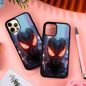 Neon Spider Man In The Rain 2D Rubber Mobile Back Cover