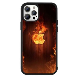 Fire Apple Logo 2D Rubber Mobile Back Cover