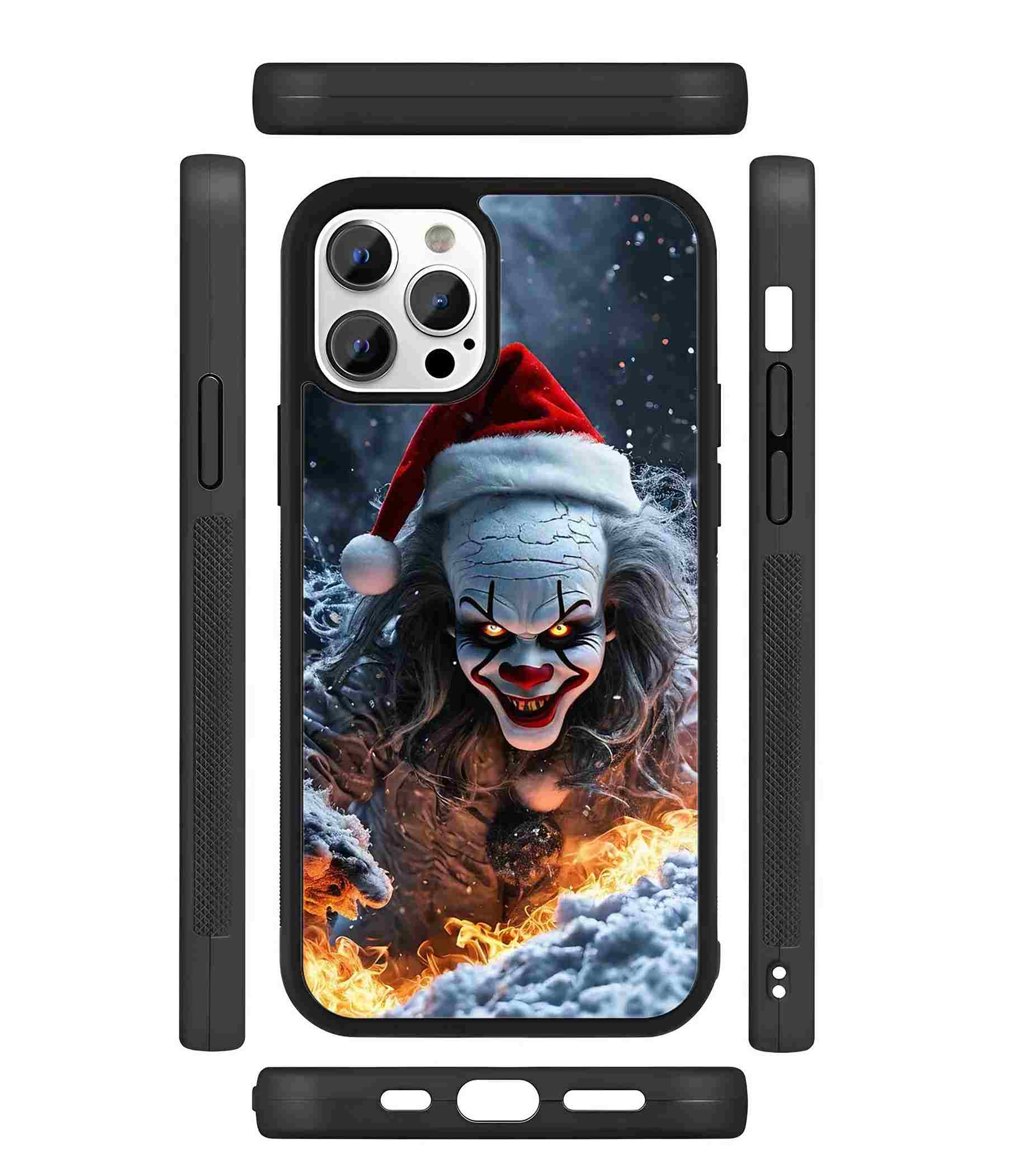 Horror Christmas Clown 2D Rubber Mobile Back Cover