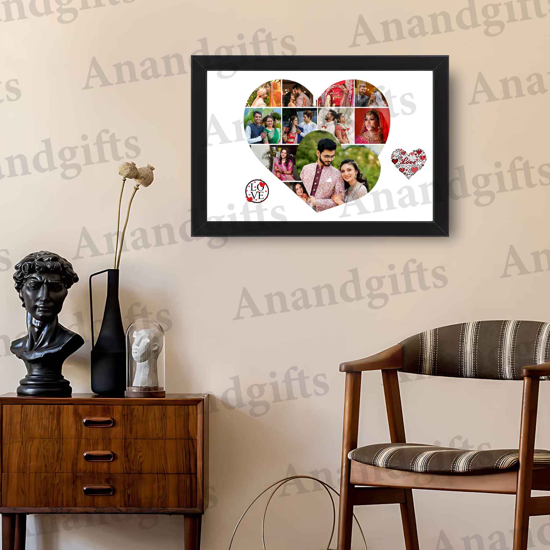 Heart-in-Heart Photo Collage Frame – Romantic Gift for Valentine’s & Anniversary