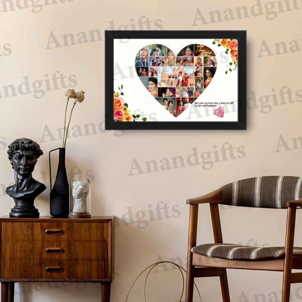 Custom Heart Photo Collage Frame – Perfect Gift for Valentine’s Day, Birthday & Anniversary