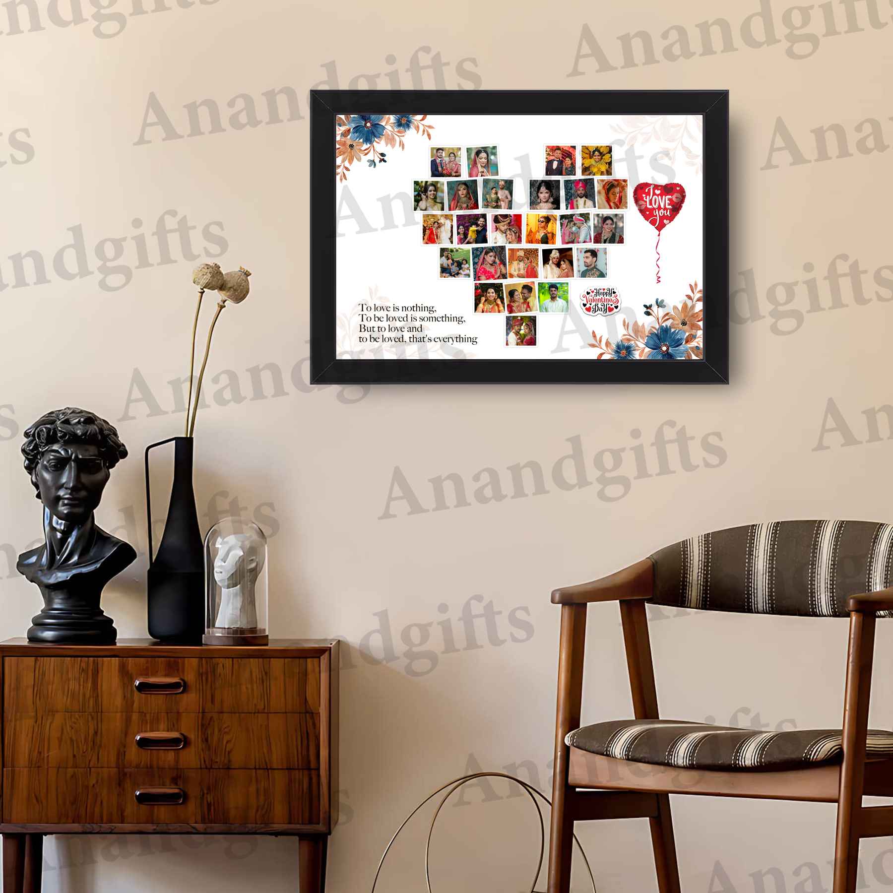 Heart-Shaped Couple Photo Collage Frame – Unique Valentine’s & Anniversary Gift