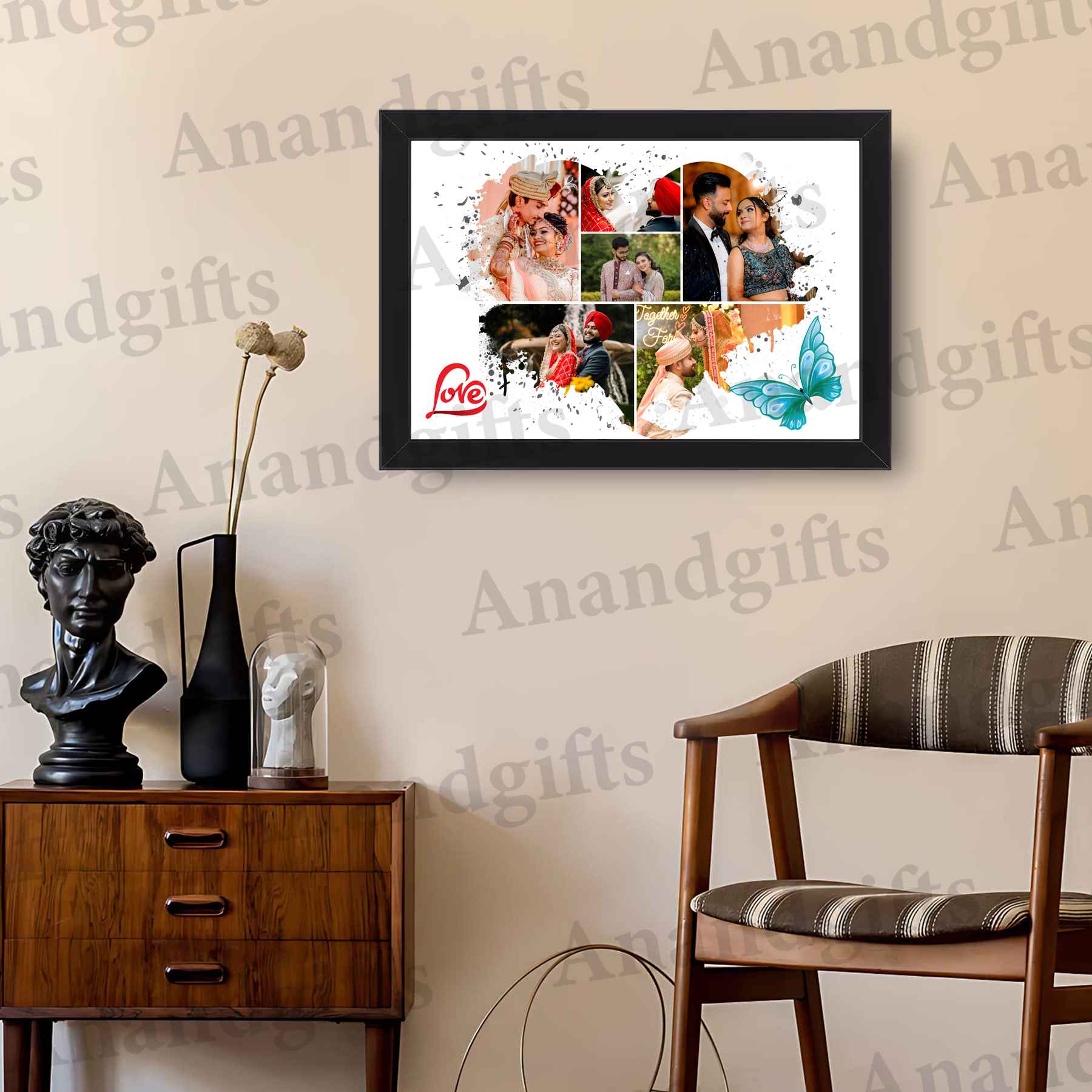 Heart of Love – 6 Photo Collage Frame for Couples