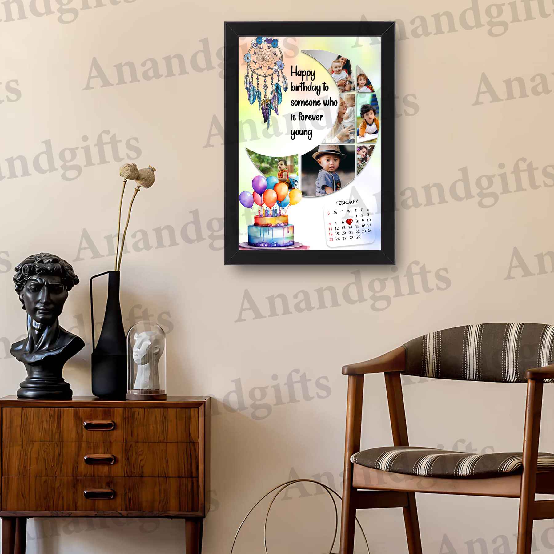 Personalized 7-Photo Moon-Shaped Birthday Frame – Capture Memories in Style Personalized 7-Photo Moon-Shaped Birthday Frame – Capture Memories in Style