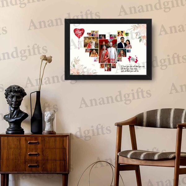 Personalized Heart-Shaped Couple Collage Frame – Perfect Valentine’s Day Gift