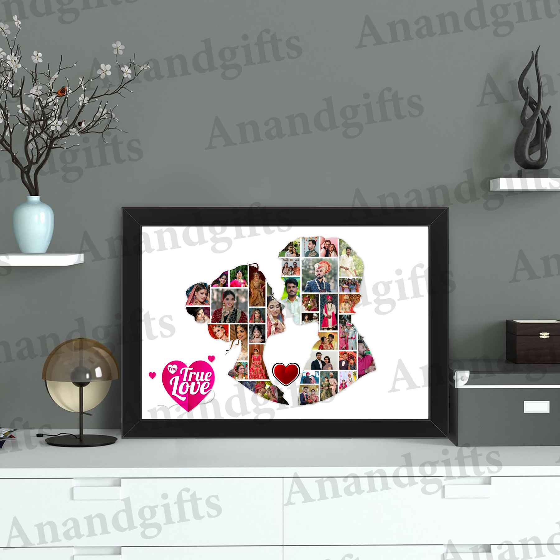 Personalized Couple Collage Frame with Multiple Photos – A Gift of Love