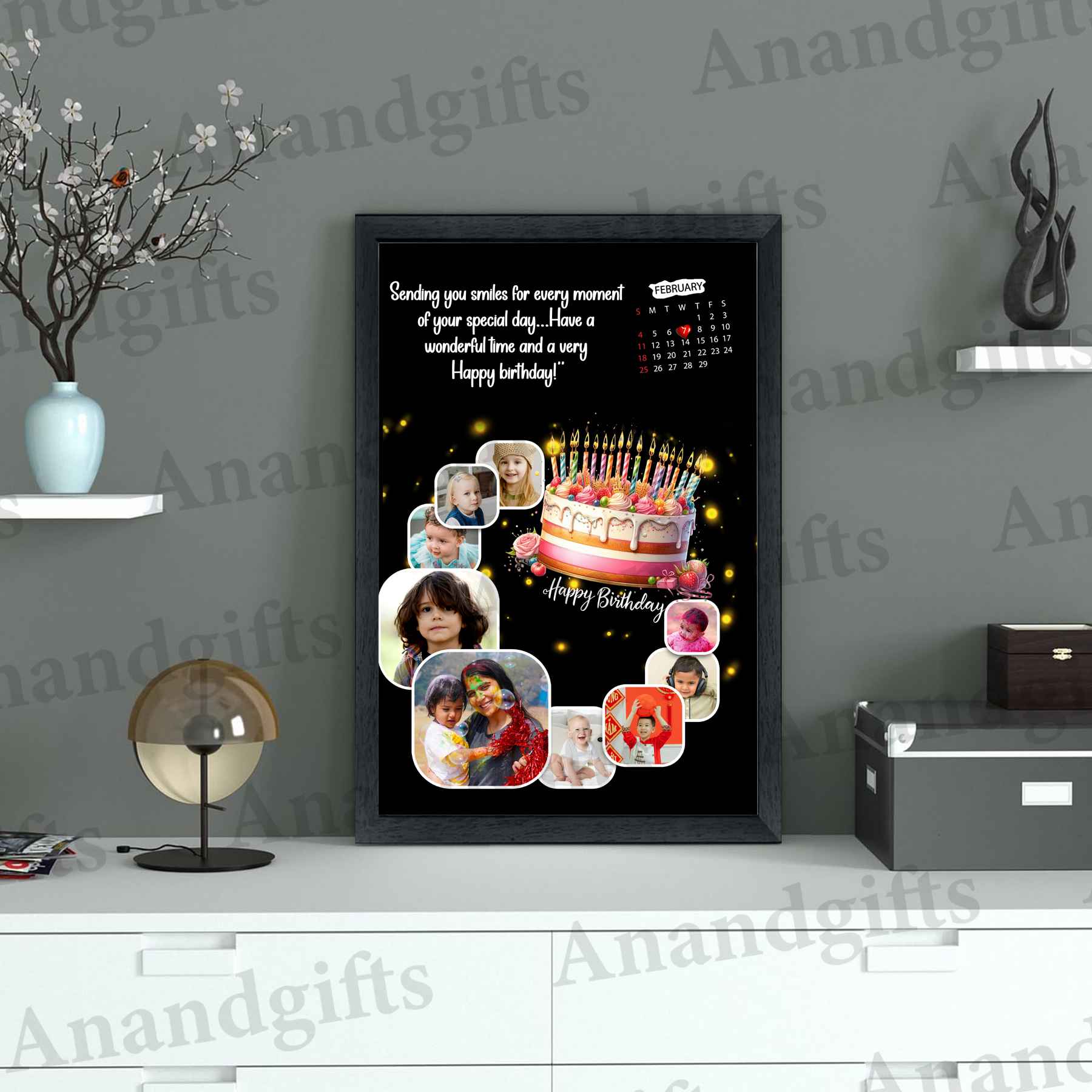 9 Photo Birthday Frame – Personalized Memory Collage 9 Photo Birthday Frame – Personalized Memory Collage