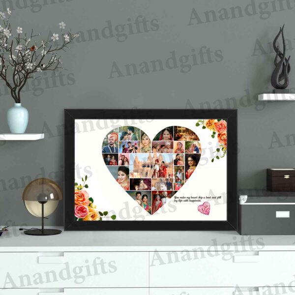 Custom Heart Photo Collage Frame – Perfect Gift for Valentine’s Day, Birthday & Anniversary