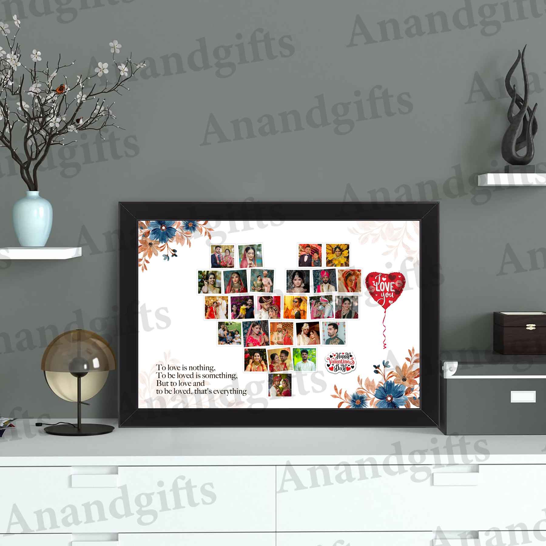 Heart-Shaped Couple Photo Collage Frame – Unique Valentine’s & Anniversary Gift