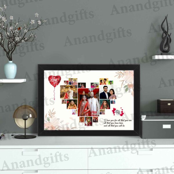 Personalized Heart-Shaped Couple Collage Frame – Perfect Valentine’s Day Gift