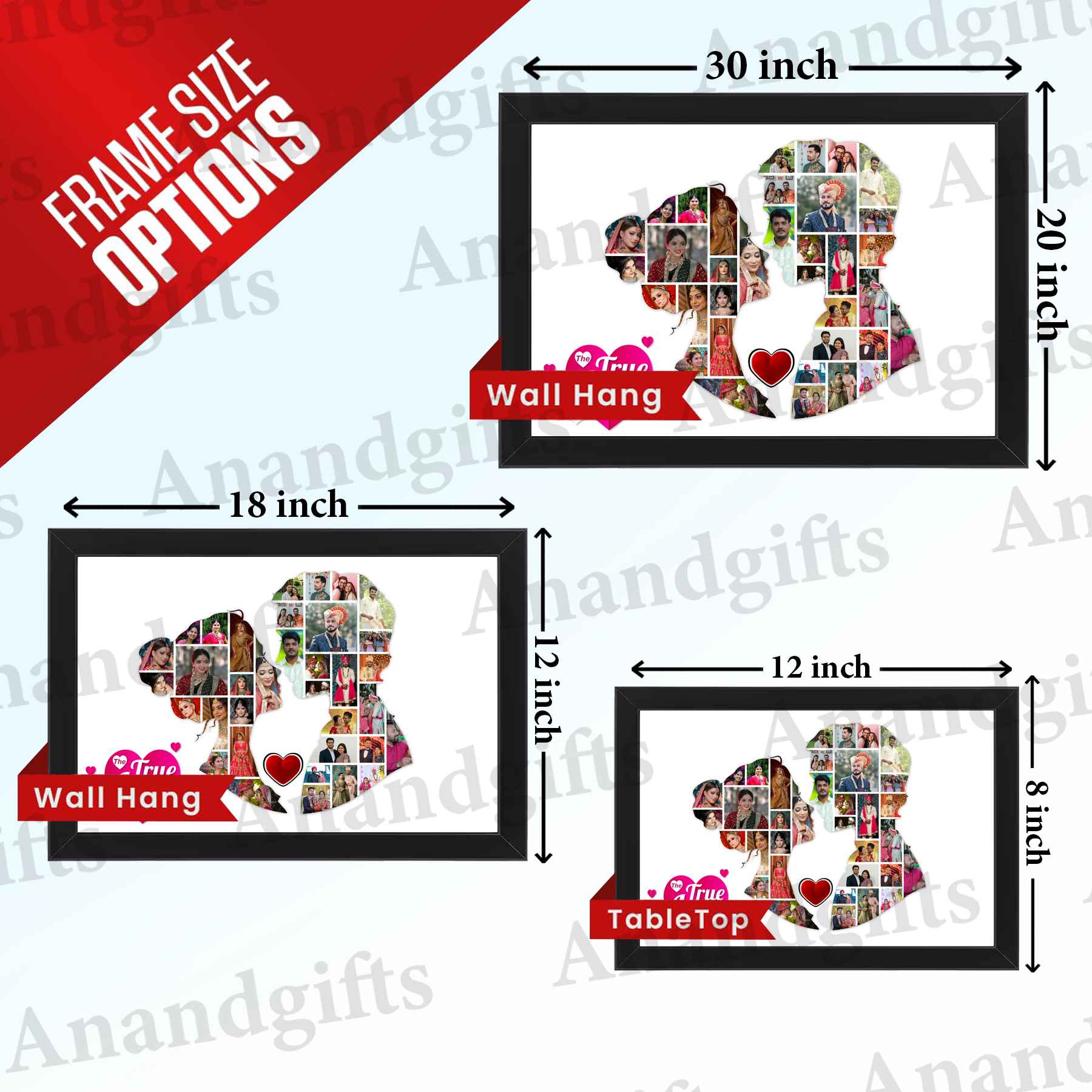 Personalized Couple Collage Frame with Multiple Photos – A Gift of Love