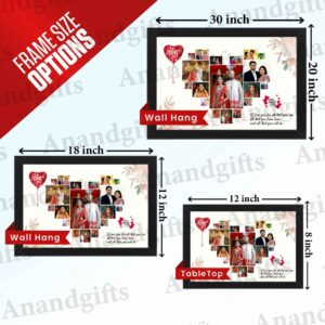 Personalized Heart-Shaped Couple Collage Frame – Perfect Valentine’s Day Gift
