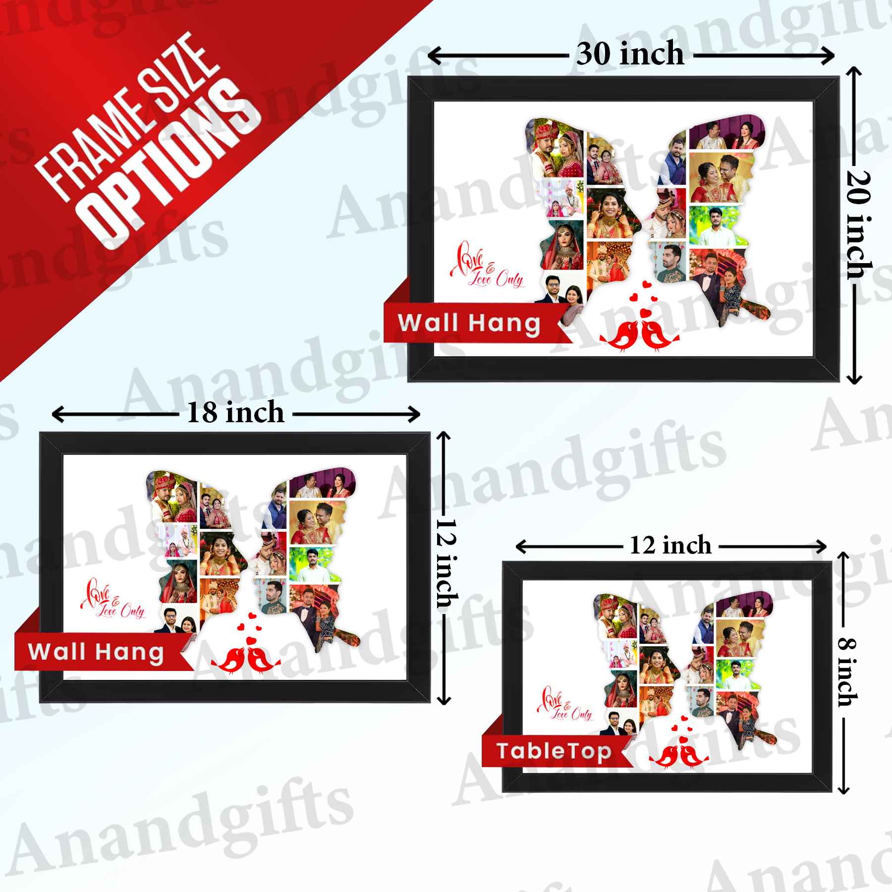 Romantic Couple Collage Frame – Personalized with Your Photos Romantic Couple Collage Frame – Personalized with Your Photos
