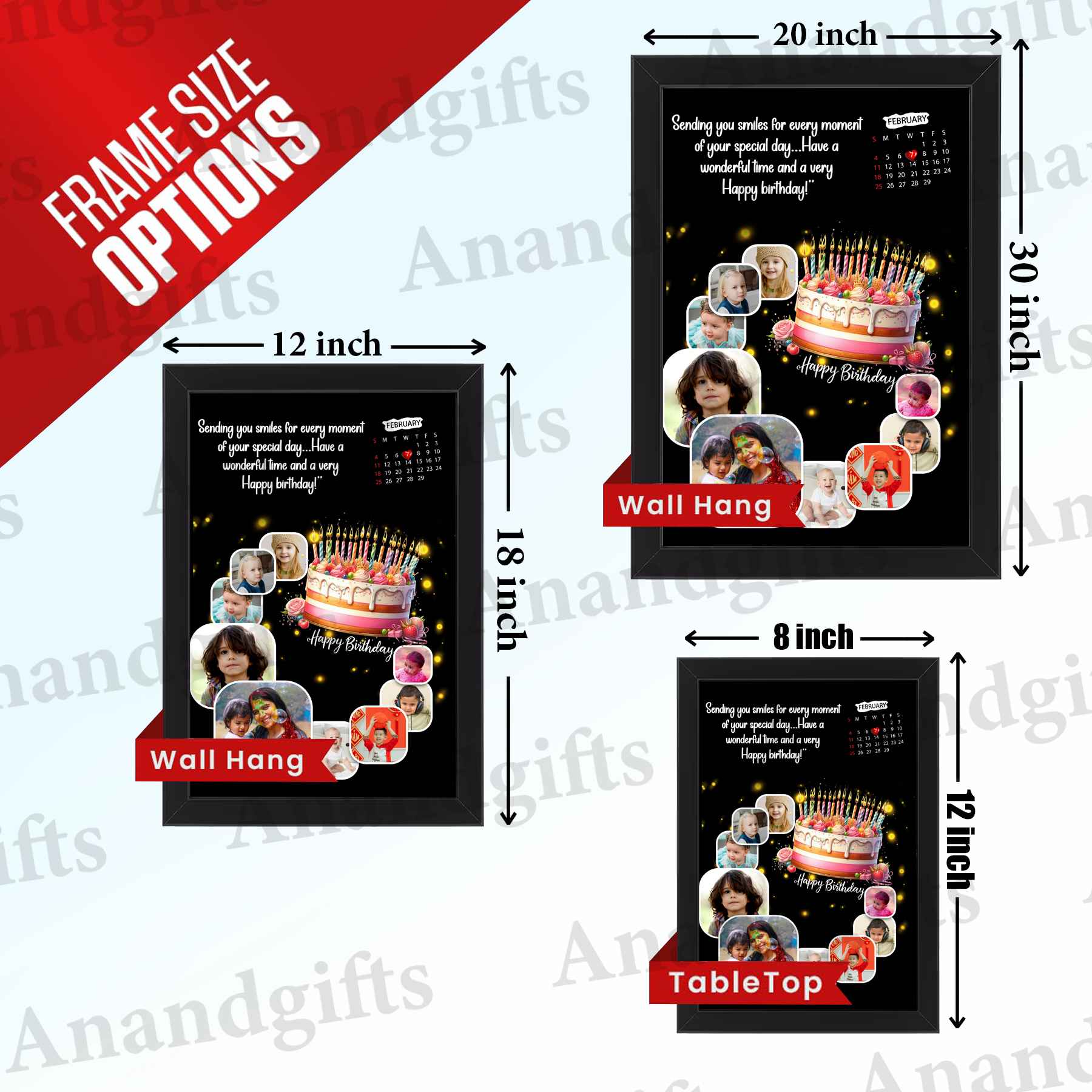 9 Photo Birthday Frame – Personalized Memory Collage 9 Photo Birthday Frame – Personalized Memory Collage