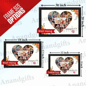 Custom Heart Photo Collage Frame – Perfect Gift for Valentine’s Day, Birthday & Anniversary