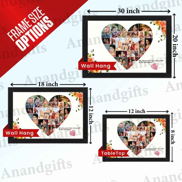 Custom Heart Photo Collage Frame – Perfect Gift for Valentine’s Day, Birthday & Anniversary