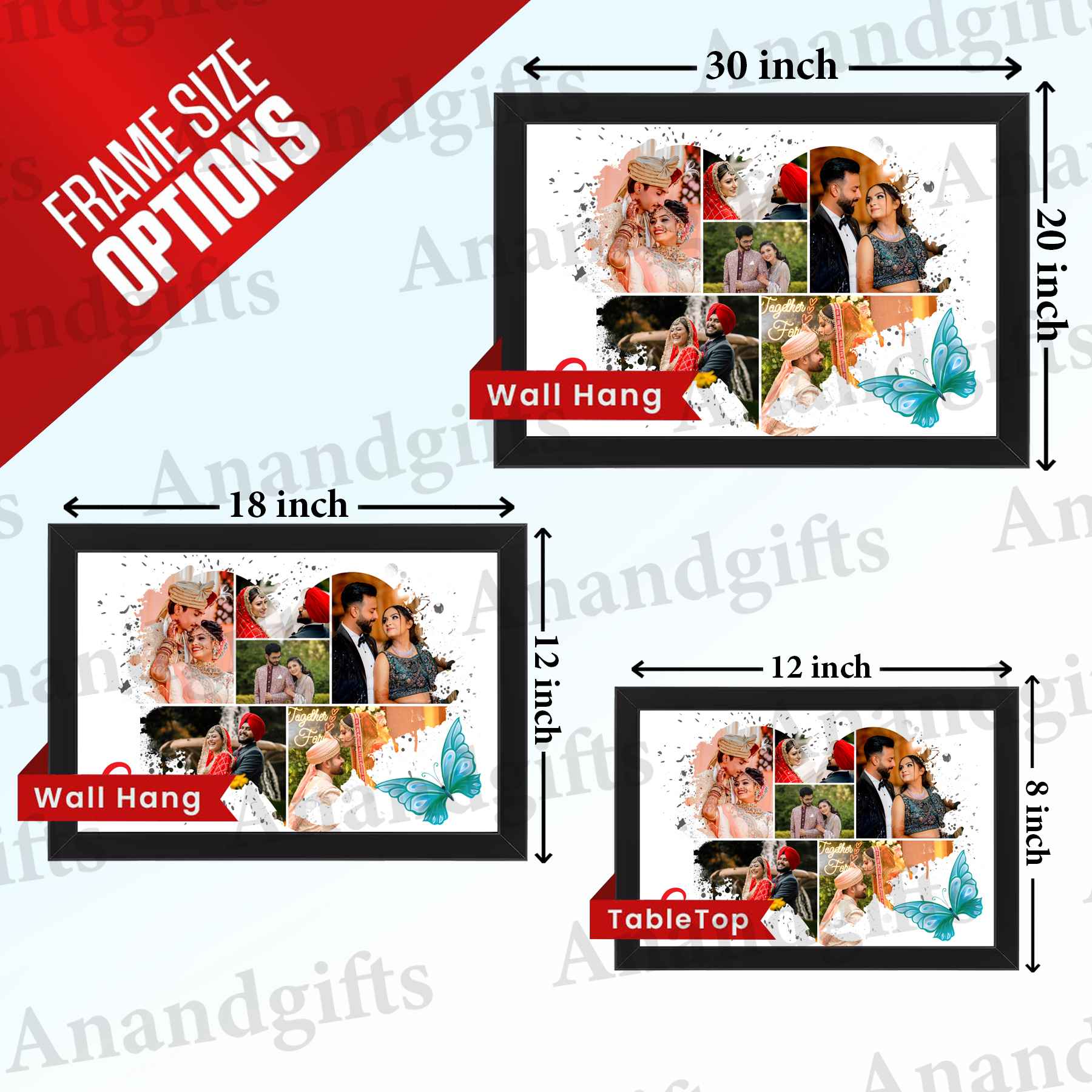 Heart of Love – 6 Photo Collage Frame for Couples