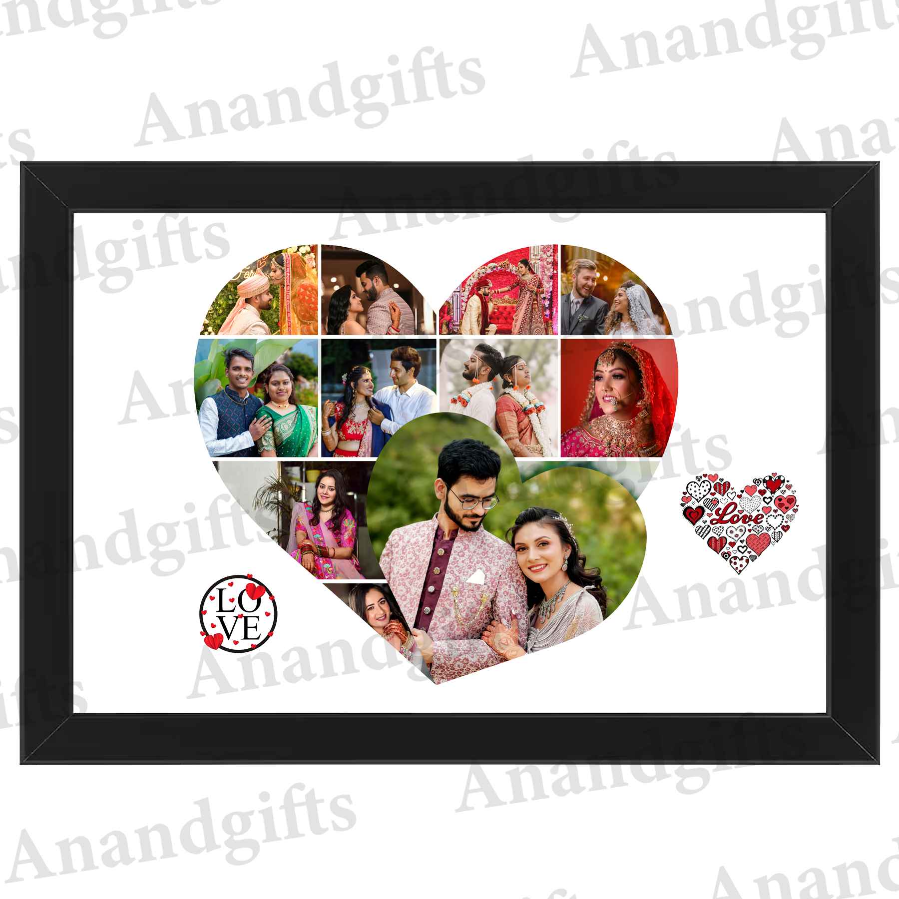 Heart-in-Heart Photo Collage Frame – Romantic Gift for Valentine’s & Anniversary