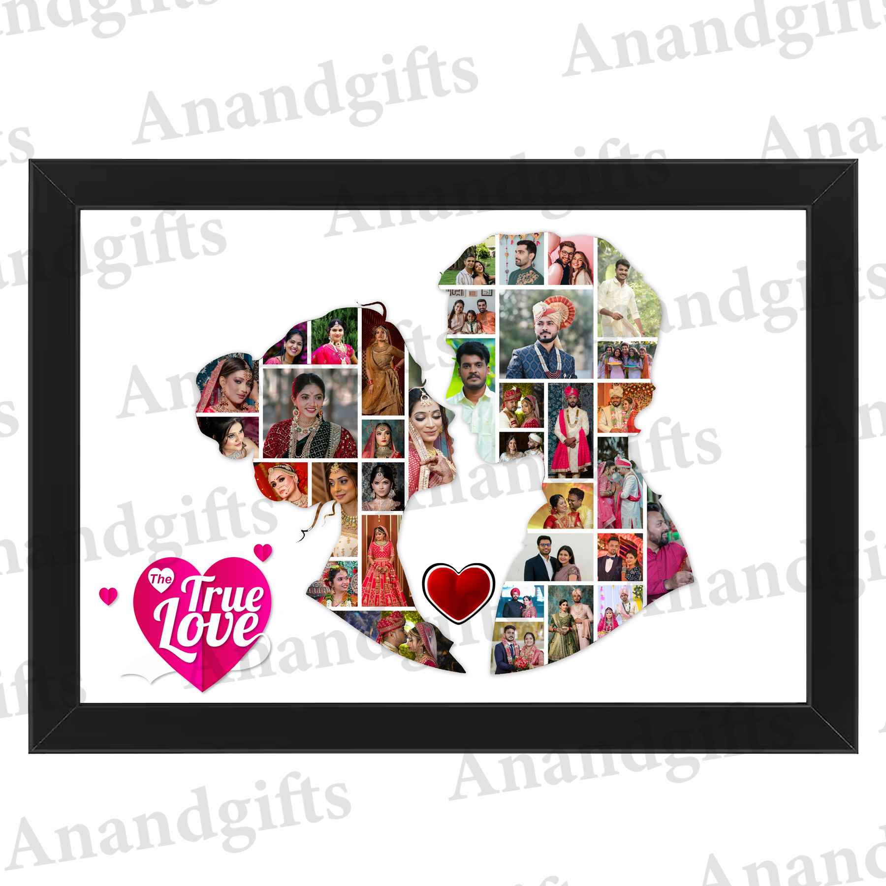Personalized Couple Collage Frame with Multiple Photos – A Gift of Love